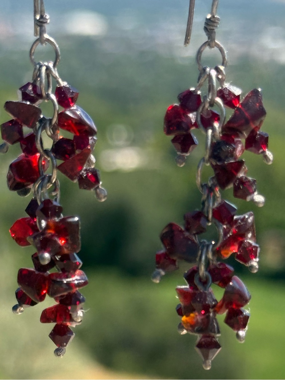 Garnet Cluster Earrings. New with tags from Sundance.